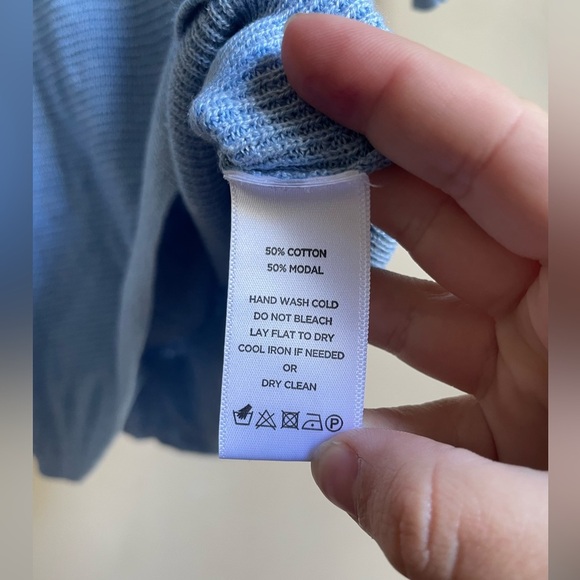 Lilla P sweater tee shirt size S modal cotton blend slouchy contrast stitching - Picture 4 of 7